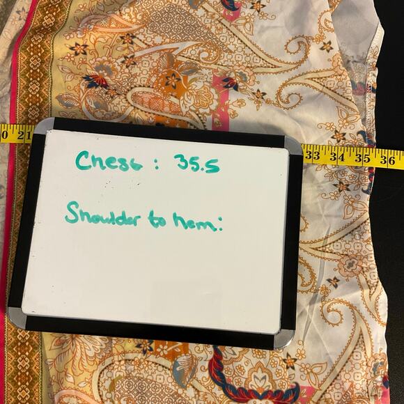 Flying Tomato Pink and Cream Sheer Long Line Duster Kimono Cover Up Size M - Picture 6 of 7